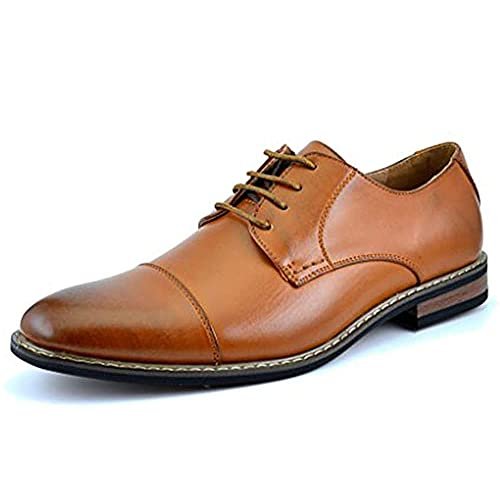 Bruno Marc Moda Italy Prince Men's Classic Modern Oxford Lace Dress Shoes,Size 10 Brown