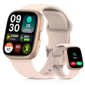 EchoByte 2026 Upgraded Smart Watch Alexa Built-in【1.83" HD Touchscreen】【BT5.3 Call, 100+ Sports Modes & IP68 Waterproof】 Fitness Tracker 24/7 Heart & Sleep Monitor for Android iOS Men Women