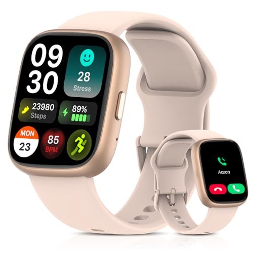 EchoByte 2026 Upgraded Smart Watch Alexa Built-in【1.83" HD Touchscreen】【BT5.3 Call, 100+ Sports Modes & IP68 Waterproof】 Fitness Tracker 24/7 Heart & Sleep Monitor for Android iOS Men Women