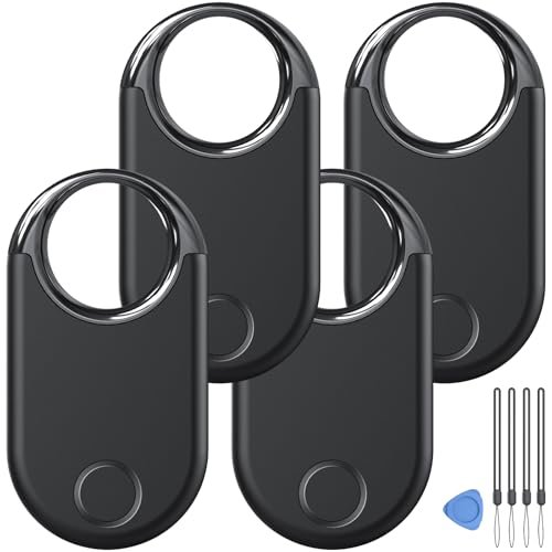 Hendari 2025 [Apple MFi Certified] (iOS Only) Air Tags 4 Pack, Bluetooth Tracker and Key Finder Compatible with Apple Find My, Works Like AirTags for Luggage/Suitcases/Backpack, Replaceable Battery