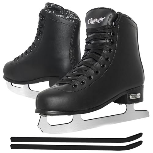 MammyGol Classic Ice Figure Skates for Men/Adult/Big Boys Lace up with Steel Blade Light Support Ice Figure Skates in Black Color US Size Men 8