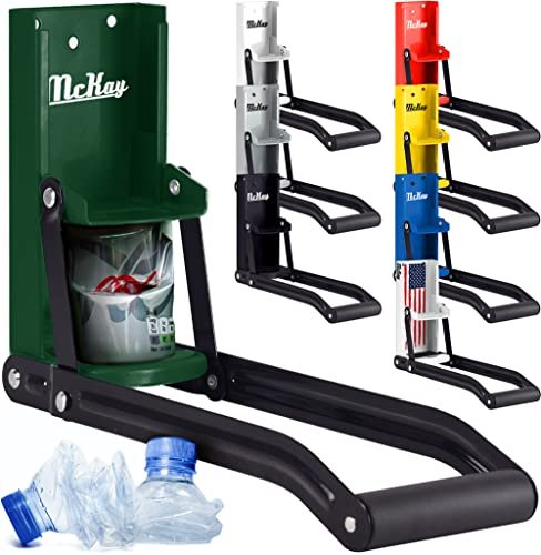 McKay 16 Oz. and 12 Oz. Metal Can Crusher, Heavy-Duty Wall-Mounted Smasher for Aluminum Seltzer, Soda, Beer Cans and Bottles for Recycling - Hunter Green