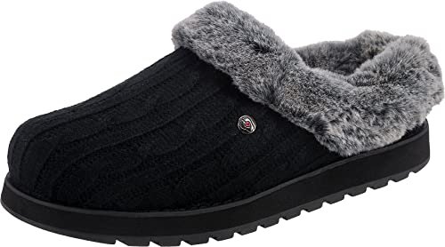 Skechers BOBS Women's Keepsakes - Ice Angel Slipper, Black, 10 M US