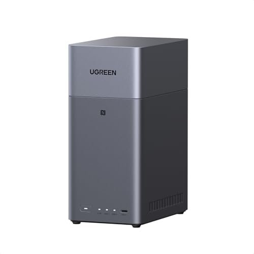 UGREEN NAS DH2300 2-Bay Desktop NASync, Support Capacity 60TB (Diskless), Remote Access, AI Photo Album, Beginner Friendly System, 4GB on Board RAM,1GbE, 4K HDMI, Network Attached Storage(Diskless)