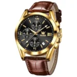 OLEVS Mens Watches Stylish Chronograph Waterproof Luminous Silicon Strap Multifunction Watches for Men Business Men Wrist Watch