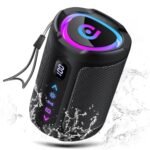 aowoka Bluetooth Speaker, 2026 Portable Wireless Speakers with Led Light, Bluetooth 5.4, 15H Playtime, Enhanced Bass, IPX7 Waterproof, Outdoor Speaker for Travel, Sport, Party, Biking.