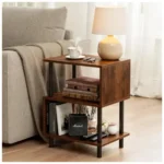 Frylr Rustic Brown Night Stand and End Table