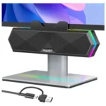 Computer Speakers for Desktop PC, Clip-On Monitor Speaker, Cool RGB Lights