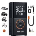 AstroAI L7 Tire Inflator Portable Air Compressor Cordless Mini Bike Pump with Digital Dual Values Display, 150 PSI Car Tires Air Pump with LED Lights&Pressure Gauge for Auto, Motorcycles, Bikes, Balls
