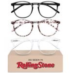 IBOANN Chic & Comfy Blue Light Glasses for Women - 3-Pack Round Frames, Screen-Ready Style with UV Protection Coating
