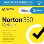 Norton 360 Deluxe, Antivirus software for 3 Devices with Auto-Renewal – Includes Advanced AI Scam Protection, VPN, Dark Web Monitoring & PC Cloud Backup [Download]